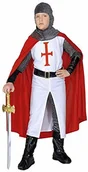 Stroje karnawałowe - Widmann Widmann 55496 - kostium dziecięcy krzyżakowy, długi płaszcz, spodnie, pasek, bransoletki, kask, pontony, wojownik, żołnierz, średniowiec, karnawał, impreza tematyczna SA-55496 - miniaturka - grafika 1