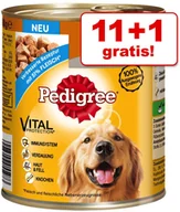 Mokra karma dla psów - Pedigree 11 + 1 gratis! Adult Classic 12 x 800 g 3 rodzaje mięsa - miniaturka - grafika 1
