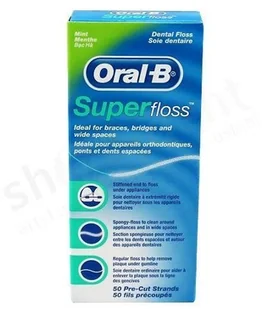 Oral-b SuperFloss Nić Ortodontyczna Mosty 50 szt. - Nici dentystyczne - miniaturka - grafika 3