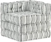 Pufy i podnóżki - vidaXL Puf modułowy, szary w paski, tkanina vidaXL - miniaturka - grafika 1