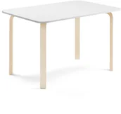 Stoły i stoliki do biura - AJ Produkty Stół ELTON, 1200x800x710 mm, biały laminat, brzoza - miniaturka - grafika 1