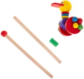 Pchacze - Kaczka drewniana pchacz z kijem KX7277 - miniaturka - grafika 1