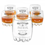 Szklanki - Murrano Szklanki grawerowane sylwana x6 z dedykacją dla prawdziwego konesera 6xSZS-034 - miniaturka - grafika 1