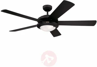 Westinghouse Lighting Comet, matowa czarna wentylator sufitowy, światło pojedyncze, z których opal szkło mleczne, metal, 1 W, matowa czarna, 132 x 132 x 37 cm 7871940 - Wentylatory sufitowe - miniaturka - grafika 2