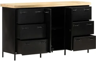 VidaXL Lumarko Komoda, 140x38x76 cm, surowe drewno mango! 323574 VidaXL - Szafki do salonu - miniaturka - grafika 4