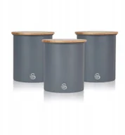 Pojemniki kuchenne - Pojemnik 3 Pojemniki Swan Nordic Grey Kawę Cukier - miniaturka - grafika 1