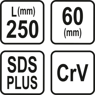 Sthor DŁUTO PŁASKIE 60MM SDS PLUS DO SKUWANIA GLAZURY I TYNKÓW 23594 23594 - Dłuta - miniaturka - grafika 4