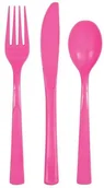 Dekoracje i nakrycia stołu na imprezę - Unique Sztućce plastikowe "Classic" różowe 18 szt U39490 - miniaturka - grafika 1