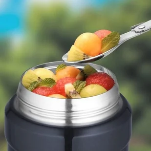 Thermos Termos na jedzenie 470 ml z łyżką metaliczny szary 173024 - Termosy - miniaturka - grafika 6