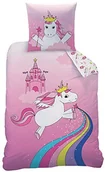 Pościel dla dzieci - Matt&Rose Matt & Rose Unicorn Princess zestaw pościeli, bawełna, różowa, 135 x 200 cm 045804 - miniaturka - grafika 1