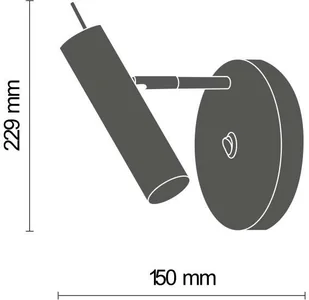 Amplex Kinkiet LAMPA ścienna AMOS 0173 okrągła OPRAWA metalowa tuba regulowana czarna złota - Lampy ścienne - miniaturka - grafika 2