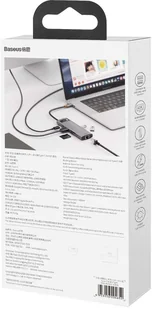 Baseus Hub 8w1 Metal Gleam Series USB-C do 3x USB 3.0 + HDMI + USB-C PD + Ethernet RJ45 + microSD/SD CAHUB-CV0G - Huby USB - miniaturka - grafika 10