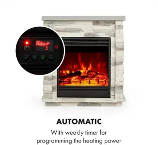 Klarstein Lienz, , 1800 W, jasnoszary FP6-Kaprun-GR - Kominki elektryczne - miniaturka - grafika 5