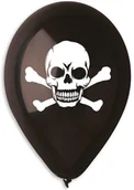Balony i akcesoria - GoDan Balony "Czaszka" pastel czarne Gemar 12" 5 szt GS110/P635 - miniaturka - grafika 1