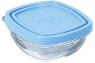 Pojemniki kuchenne - Duralex DURALEX 9019 AM12 Lys miseczka kwadratowa, z pokrywką, szkło przezroczyste/niebieskie 9,2 cm 9019AM12 - miniaturka - grafika 1