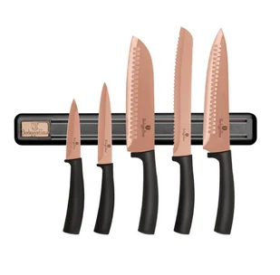 Berlingerhaus Zestaw 5 noży kuchennych z listwą bh-2614 rose gold BH-2614 Kinghoff - Noże kuchenne - miniaturka - grafika 2