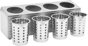 vidaXL Pojemnik na sztućce, 4 przegrody, prostokątny, stal nierdzewna vidaXL - Akcesoria do sztućców - miniaturka - grafika 3