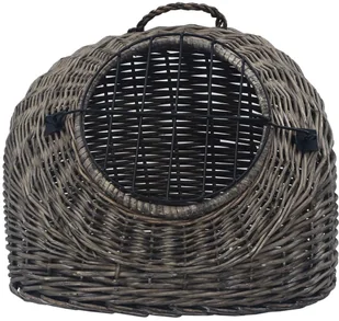 VidaXL Transporter dla kota, szary, 60x45x45 cm, naturalna wiklina 170906         VidaXL - Transportery dla kotów - miniaturka - grafika 4