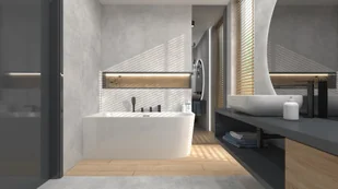 Corsan Wanna narożna Intero prawa 170 cm z szeroką krawędzią i wykończeniem różowe złoto 649315 - Wanny - miniaturka - grafika 5