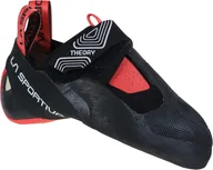 Buty sportowe damskie - La Sportiva Theory Buty wspinaczkowe Kobiety, black/hibiscus EU 39,5 2021 Buty wspinaczkowe na rzepy 20X999402-39 - miniaturka - grafika 1