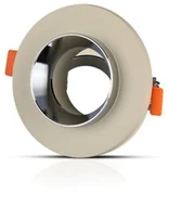 Oprawy, klosze i abażury - v-tac Oprawa Oczko V-TAC GIPS BETON GU10 Okrągła Wpuszczana Biały/Chrom VT-862 - miniaturka - grafika 1