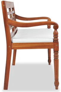 vidaXL Ławka Batavia 2-osobowa, drewno tekowe, 120 x 51,5 84 cm - Ławki ogrodowe - miniaturka - grafika 8
