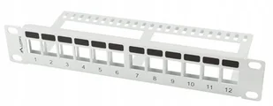 Lanberg PATCH PANEL PUSTY 12 PORT 1U 10&quot Z ORGANIZEREM DO MODUŁÓW KEYSTONE SZARY PPKS-9112-S - Akcesoria do szaf serwerowych - miniaturka - grafika 3
