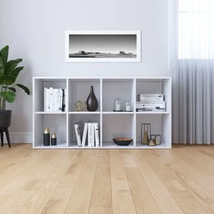 vidaXL vidaXL Regał na książki/szafka, wysoki połysk, biały, 66x30x130 cm - Regały - miniaturka - grafika 4