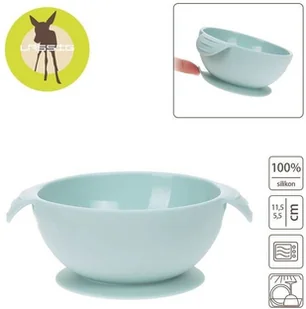 Lassig Miseczka silikonowa z przyssawką Little Chums Mysz niebieska solution-bc-6148-0 - Miseczki i talerzyki dla dzieci - miniaturka - grafika 2