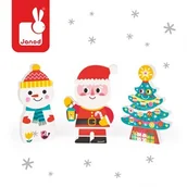 Klocki - Janod Magnetyczne klocki 3D Święty Mikołaj i przyjaciele, Janod 2726 [6168697] - miniaturka - grafika 1