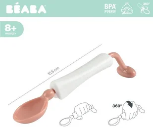 Beaba Łyżeczka 360° Old Pink (opakowanie zbiorcze 8 szt.) solution-bc-7159-0 - Miseczki i talerzyki dla dzieci - miniaturka - grafika 2