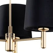 Lampy sufitowe - Euluna Żyrandol Polo, 3-pkt. czarny/ciemny mosiądz - miniaturka - grafika 1