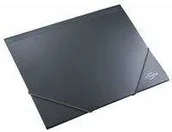 Szkolne artykuły papiernicze - Teczka z gumką A4 szara metaliczna - miniaturka - grafika 1