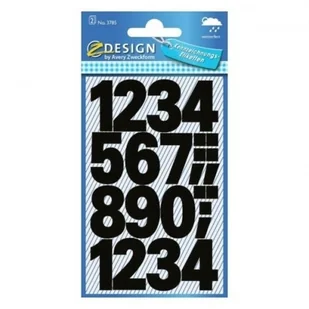 Avery Zweckform Naklejki Z DESIGN-cyfry (100 pkt./25 mm) czarne-wodoodporne 48szt. /3785/ ZW800 - Zabawki kreatywne - miniaturka - grafika 2