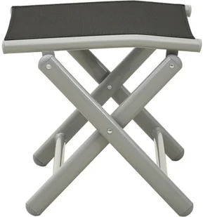 VidaXL Lumarko Składany podnóżek, czarno-srebrny, textilene i aluminium! 312193 VidaXL - Pozostałe meble ogrodowe - miniaturka - grafika 3