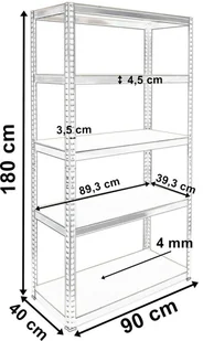 Regał magazynowy 5 poziomów 180x90x40 - nośność 875 kg 5902340315897  Goc - Szafy i regały magazynowe - miniaturka - grafika 11