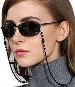 Okulary przeciwsłoneczne - Retro Elegancki Łańcuszek do Okularów czarny boho - miniaturka - grafika 1