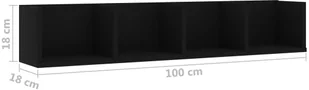 vidaXL vidaXL Półka ścienna na płyty CD, czarna, 100x18x18 cm, płyta wiórowa - Półki do salonu - miniaturka - grafika 6