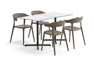 AJ Produkty Zestaw do stołówki BECKY + CREEK, 2 stoły i 4 szare krzesła - Stoły z krzesłami AJ Produkty Zestaw do stołówki BECKY + CREEK, 2 stoły i 4 szare krzesła - Stoły z krzesłami - miniaturka - grafika 1