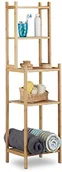 Półki łazienkowe - Relaxdays Regał łazienkowy bambus, 5 kieszenie do kuchni, korytarz, łazienka, otwarty  regał stojący wys. x szer. x gł.: 121 x 33 x 28 cm, naturalny 10020948 - miniaturka - grafika 1