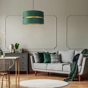 Euluna Lampa wisząca Duo, zielona/złota 40cm, 1-pkt. - Lampy sufitowe - miniaturka - grafika 2