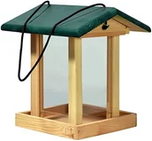 Karmniki dla ptaków - dobar 21097e stacja dokarmiania dla ptaków domek dla ptaków z drewna, 22 x 25 x 28 cm, zielony 21097e - miniaturka - grafika 1