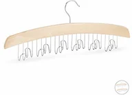 Wieszaki i stojaki - Relaxdays wieszak na pasek do szafy na ubrania, haczyk na 12 pasków, akcesoria uchwyt, drewno lotosu, wys. x szer. x gł., 1 szt. w opakowaniu 10024145_302 - miniaturka - grafika 1