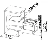 Kosze na śmieci - Blanco Sortownik odpadów FLEXON II 45/2 + POKRYWA SYSTEMOWA 521 468 tel 697 256 410 zadzwoń zapytaj negocjuj! 521 468 - miniaturka - grafika 1