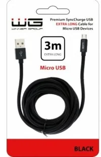 Kabel Wg microUSB 3 Metry Nylon Czarny - Kable USB - miniaturka - grafika 2