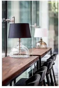 4concepts Nocna LAMPA stołowa HAGA L212180260 sypialniana LAMPKA stojąca czarna przezroczysta L212180260 - Lampy stojące - miniaturka - grafika 2