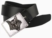 Paski - Complex (PL) Pasek Skórzany (PL) Skóra Licowa 40 mm Klamra Pełna Na Bolczyk BLASZKA "WOLF DESIGN " CBOL40/59 - miniaturka - grafika 1