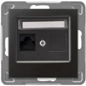 Gniazdka elektryczne - LEDart komputerowe Ospel Impresja kat. 5E antracyt - miniaturka - grafika 1