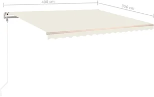 VidaXL Lumarko Automatycznie zwijana markiza, 400 x 350 cm, kremowa 3068987 VidaXL - Markizy - miniaturka - grafika 8