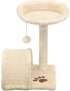 vidaXL Drapak dla kota z słupkami sizalowymi, 40 cm, beżowo-brązowy - Drapaki dla kotów - miniaturka - grafika 3